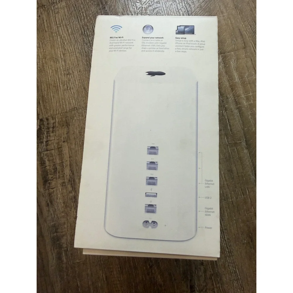 Apple AirPort Extreme 6th Gen 802.11ac Wi-Fi Router White ME918LL/A Base Station